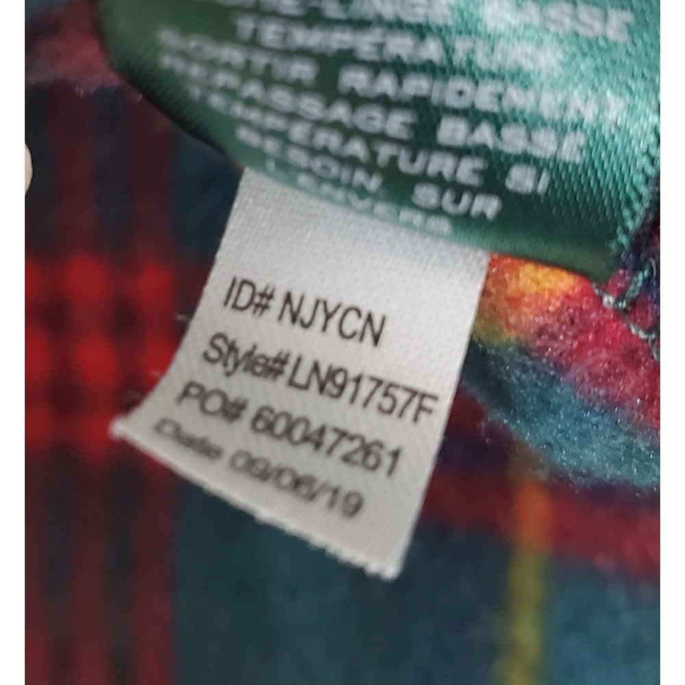 Lauren Ralph Lauren Womans M Green Plaid Fleece Pajama Set Crest Logo Christmas - Picture 7 of 11